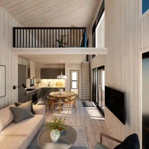 Skoglia hyttemodell interiør