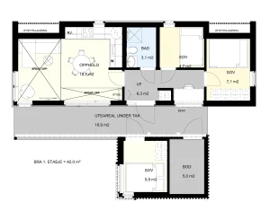 Skoglia hyttemodell tegning