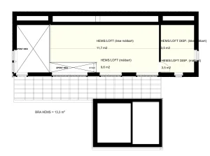 Skoglia hyttemodell tegning