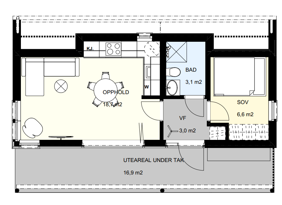 Hyttemodell falun uten anneks plantegning