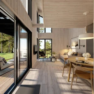 Skoglia hyttemodell interiør