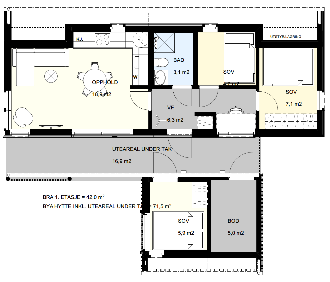 Val Di Fiemme hyttemodell tegning